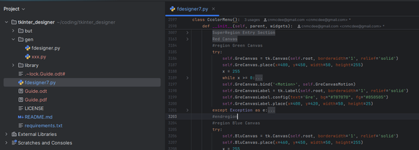 fdesigner  (Python3 rapid tkinter menu creator)